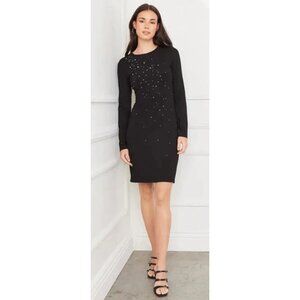 Karen Kane Rayon Black Long Sleeve Embellished Sheath Dress - SZ 2X - NWT